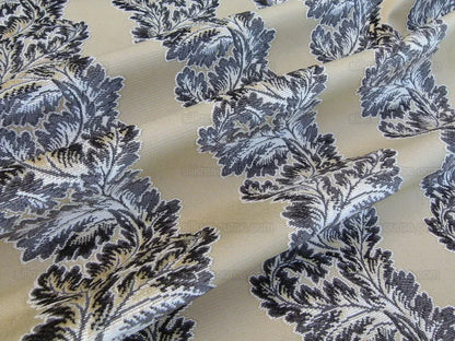 Scalamandre ACANTHUS STRIPE GW GOLD/CHESTNUT CUT VELVET HEAVY! M