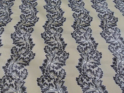 Scalamandre Acanthus Stripe Gw Gold/chestnut Cut Velvet Heavy