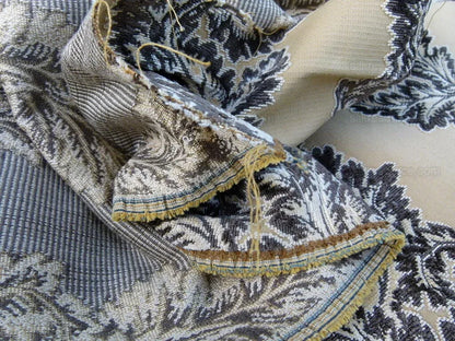 Scalamandre Acanthus Stripe Gw Gold/chestnut Cut Velvet Heavy