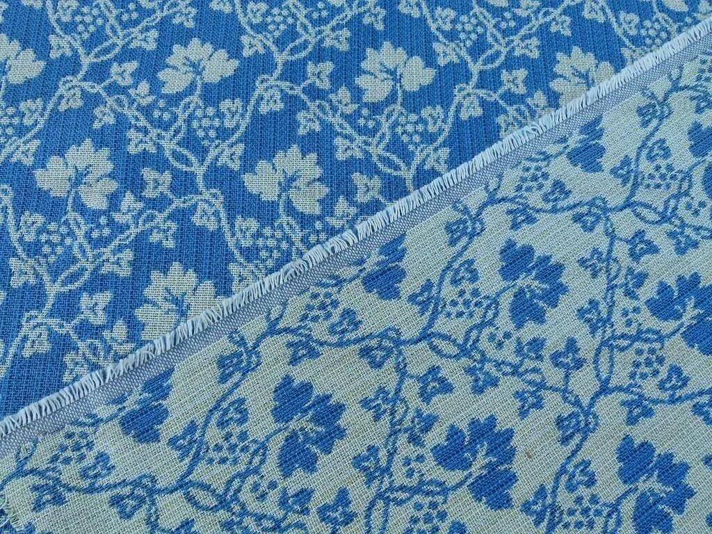 Scalamandre Malovine Blue/crème Foliage France Blue White Vine French Country Cotton MSRP USD 276