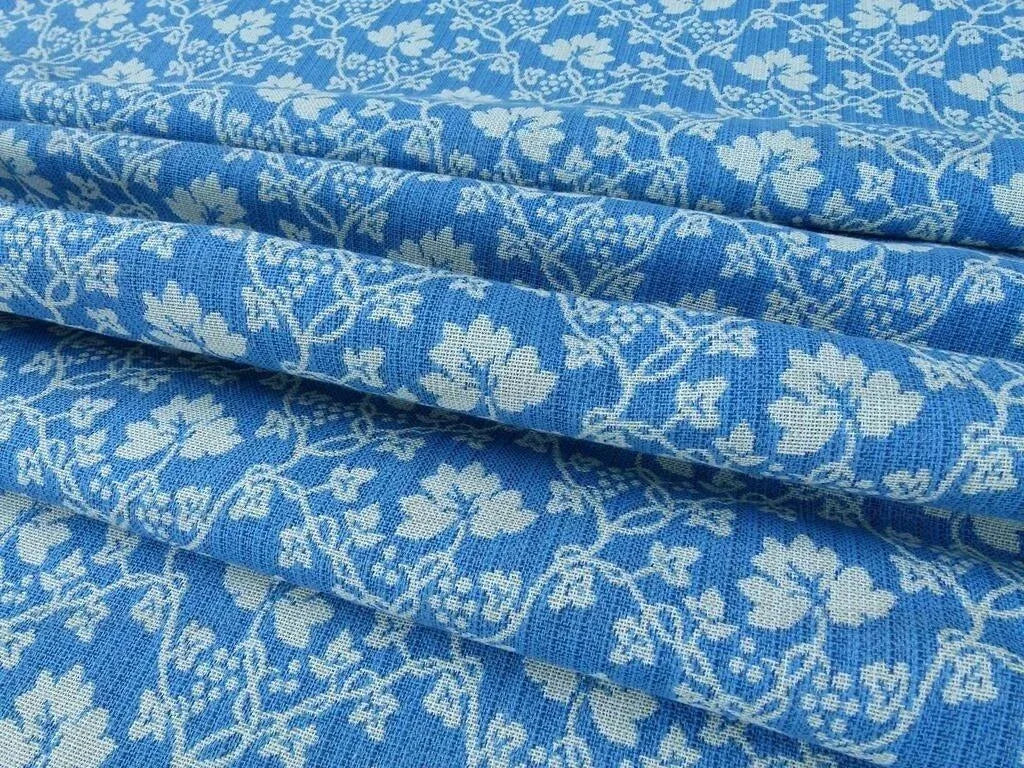 Scalamandre Malovine Blue/crème Foliage France Blue White Vine French Country Cotton MSRP USD 276