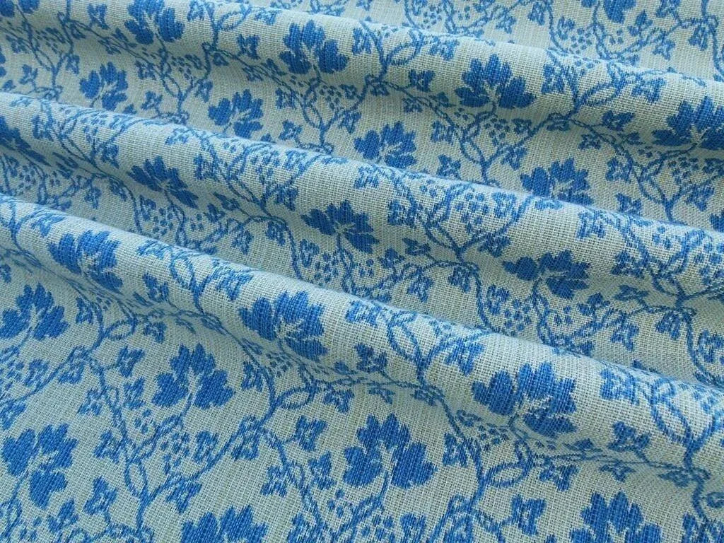 Scalamandre Malovine Blue/crème Foliage France Blue White Vine French Country Cotton MSRP USD 276