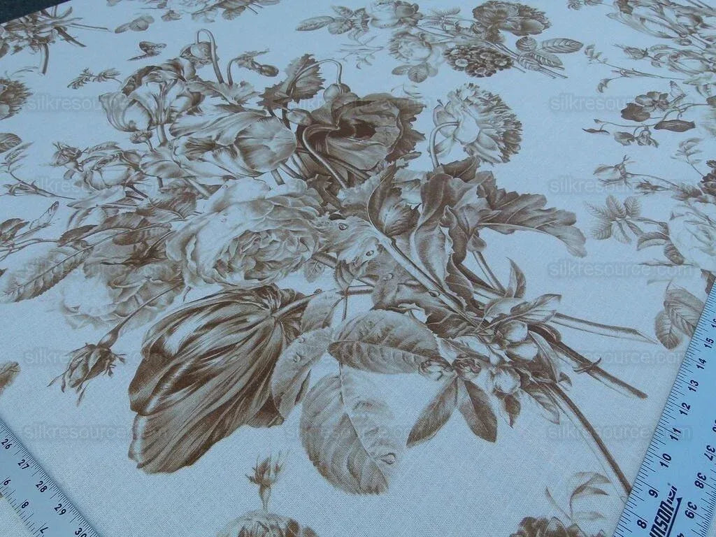 8.5Y Scalamandre AURORA BELLA GW TAN OLD WORLD WEAVERS LINEN BOU