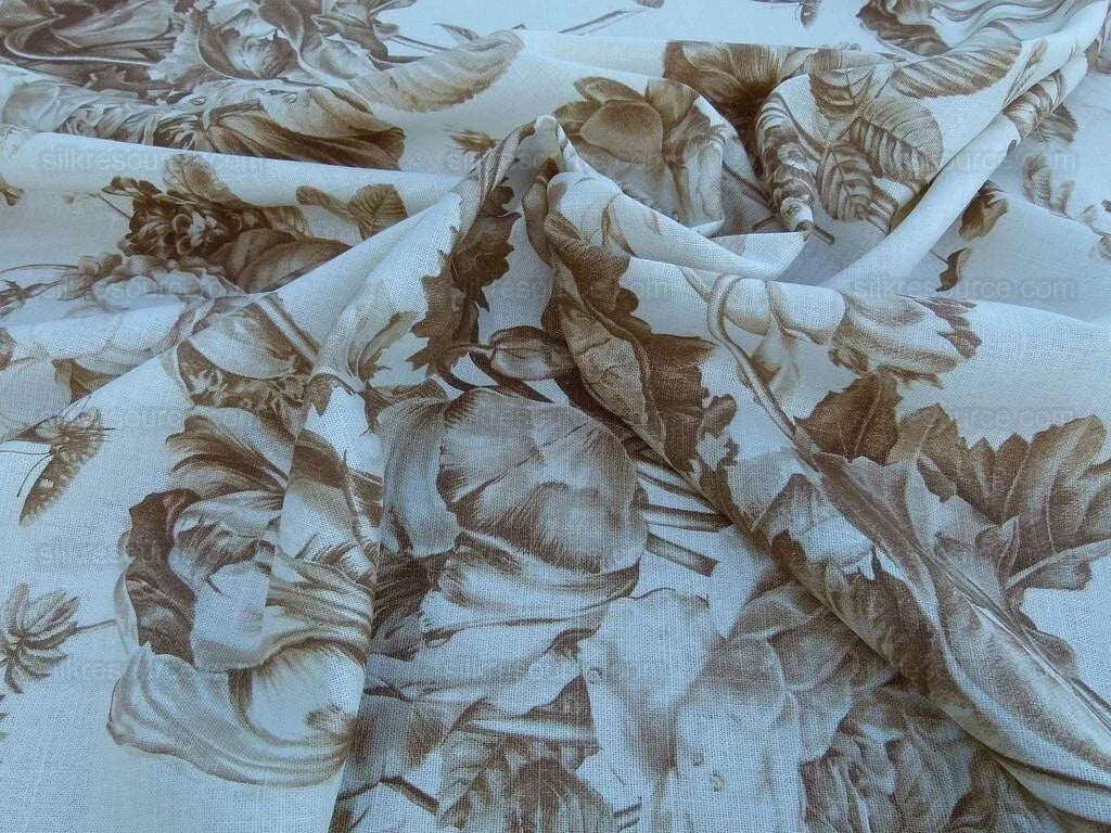 8.5y Scalamandre Aurora Bella Gw Tan Old World Weavers Linen Bou