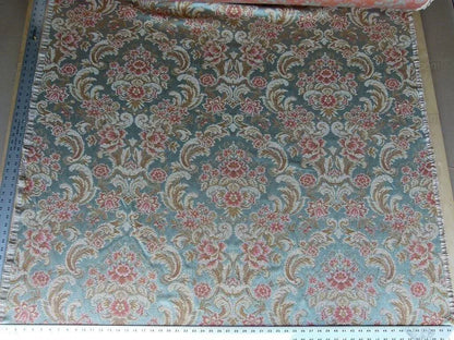 By Yd Scalamandre Cervino Multi on Celadon Blue Pink Floral Damask MSRP 312USD/y