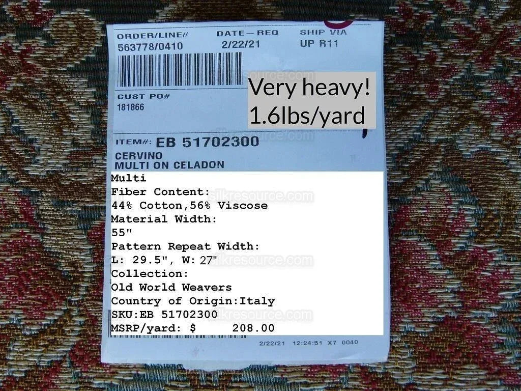 By Yd Scalamandre Cervino Multi on Celadon Blue Pink Floral Damask MSRP 312USD/y