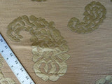 Scalamandre Katmandu Oro Gold Green Silk Lampas Paisley MSRP$364