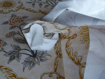 Scalamandre Pashmina Vanilla Floral Lattice Cream Gold Pink Green Arabisque Print MSRP USD 358/Y