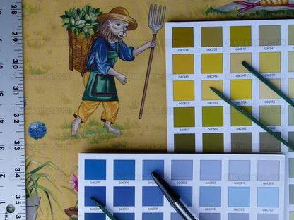 Scalamandre Giardinieri Multi Yellow Monkey Gardening Print MSRP USD 320/Y