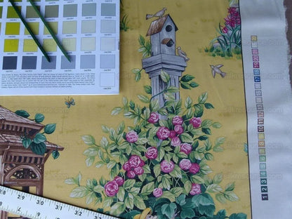 Scalamandre Giardinieri Multi Yellow Monkey Gardening Print MSRP USD 320/Y