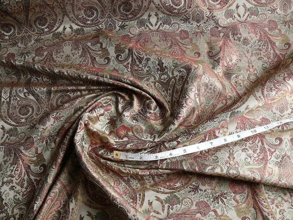 SCALAMANDRE/BARANZELLI Regency 100%Silk Lampas Red Paisley