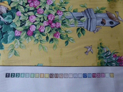 Scalamandre Giardinieri Multi Yellow Monkey Gardening Print MSRP USD 320/Y