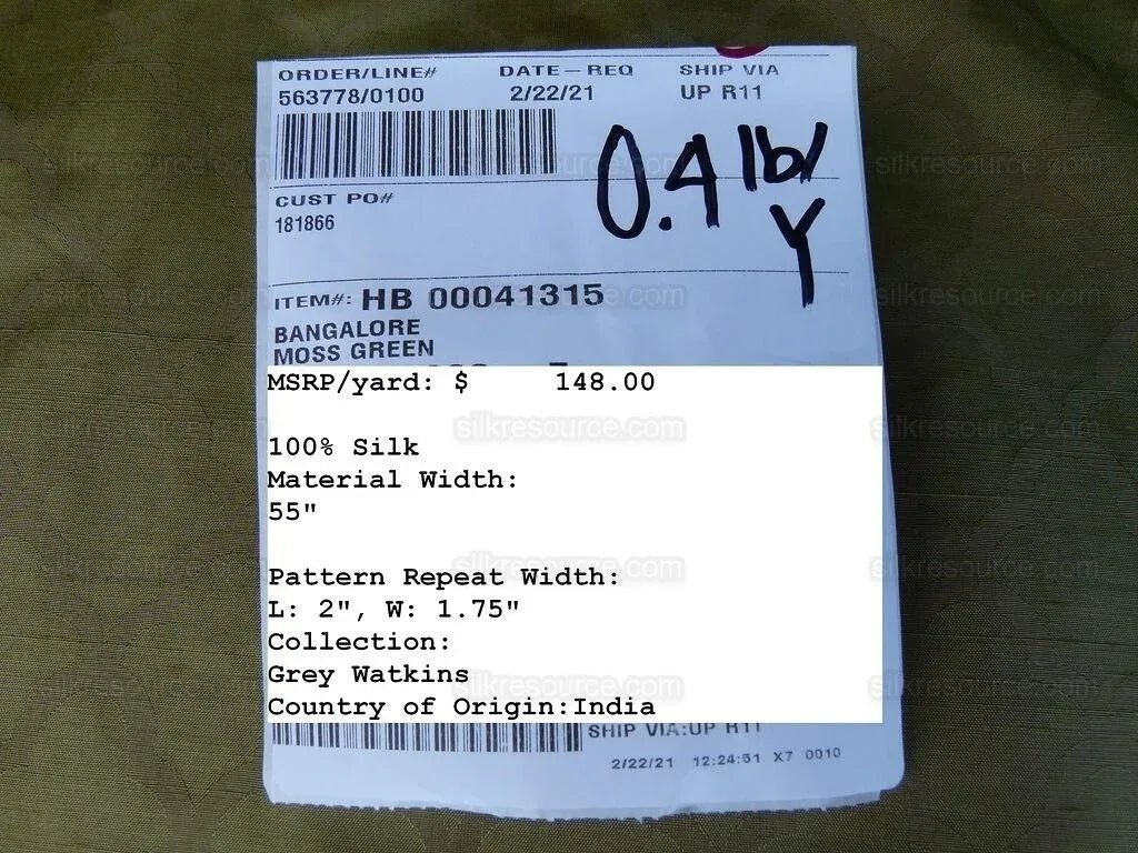 Scalamandre Bangalore Moss Green Gold 100% Silk Fish Scale Ocean Wave MSRP USD 148/Y