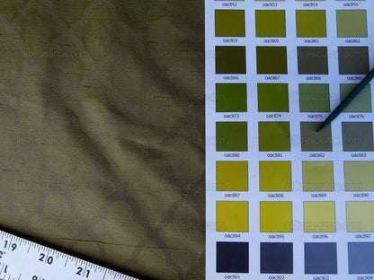 Scalamandre Bangalore Moss Green Gold 100% Silk Fish Scale Ocean Wave MSRP USD 148/Y