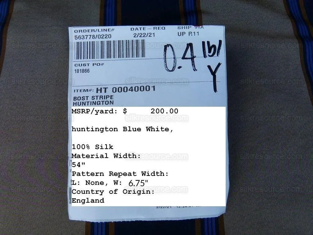 Scalamandre Bost Stripe Blue & Beige Tan  Silk Fr England MSRP USD 200/Y