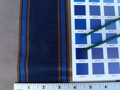 Scalamandre Bost Stripe Blue & Beige Tan  Silk Fr England MSRP USD 200/Y