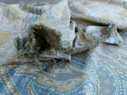 Bty Kravet Delft Grammercy Park Paisley Blue Green Silk Damask Mspr198/y