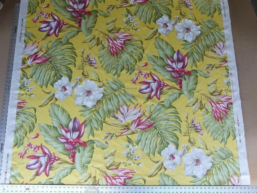 SOLD Scalamandre KEY WEST GW YELLOW TROPICAL PRINT MSRP$288/YD