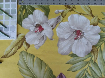 By Yard Scalamandre Key West Gw Yellow Tropical Flower Hibiscus Monstera bird of paradise Banana Print MSRP USD 288/Yd