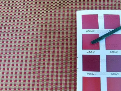 by yard Scalamandre Godwin Russet Gold Red Mini Check Silk MSRP USD 258/Y