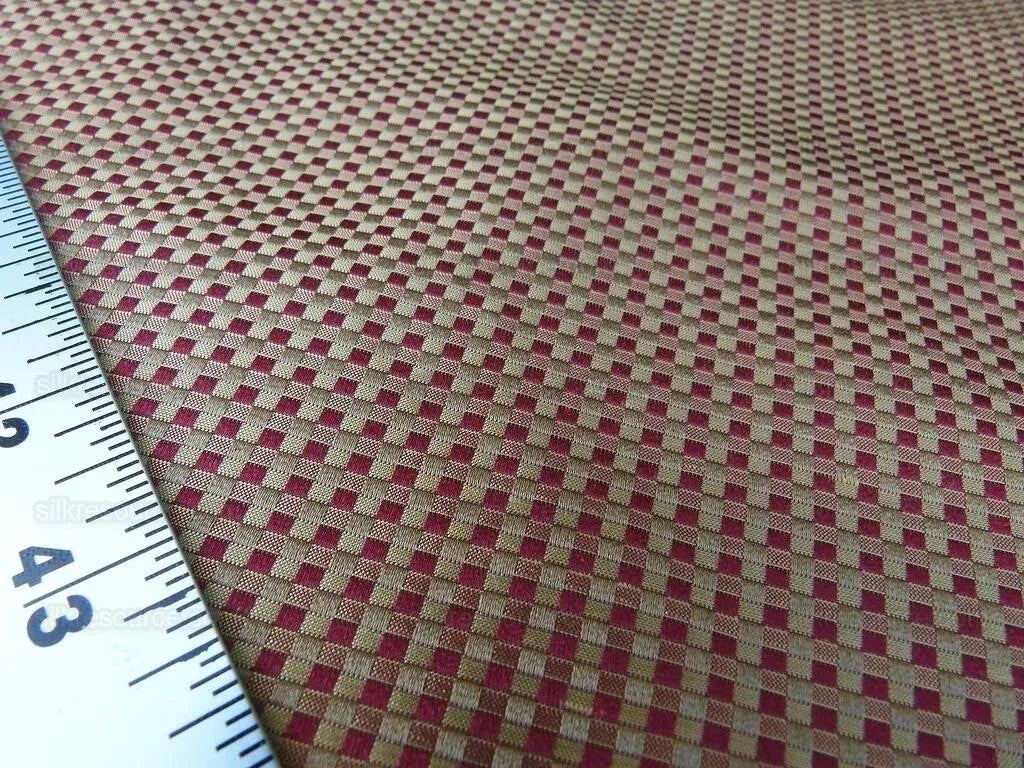 by yard Scalamandre Godwin Russet Gold Red Mini Check Silk MSRP USD 258/Y