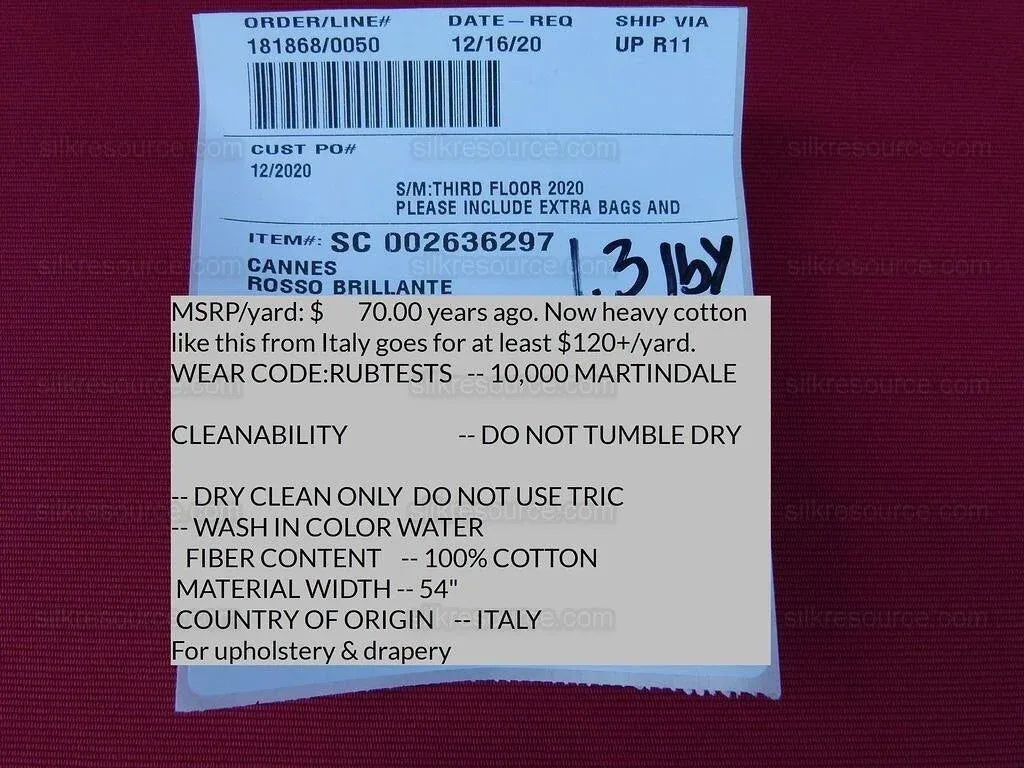 4y Scalamandre Cannes Rosso Brillante Rich Rose Pink Red Heavy C