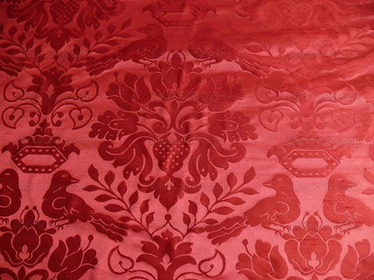 By yard Scalamandre 100%silk Love Bird Ruby Red MSRP USD 748/y Special Order