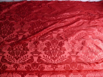 By yard Scalamandre 100%silk Love Bird Ruby Red MSRP USD 748/y Special Order