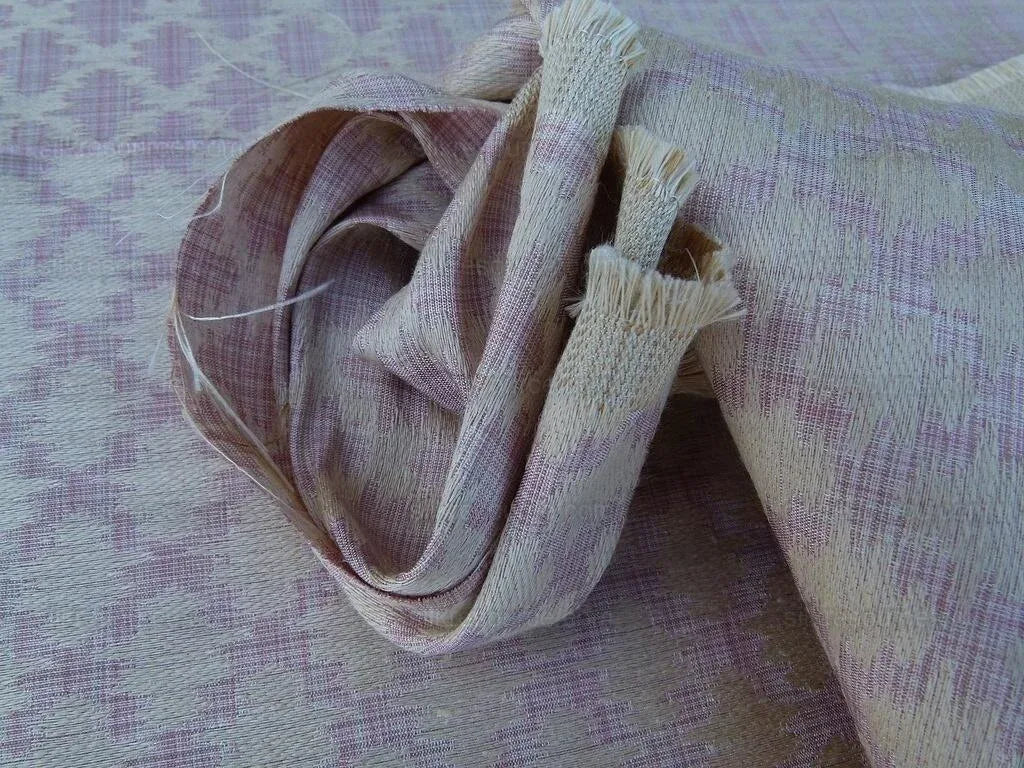 Scalamandre Sami Ikat Linen On Tea Rose Pink Strie Rose Petal MSRP USD 588/Y