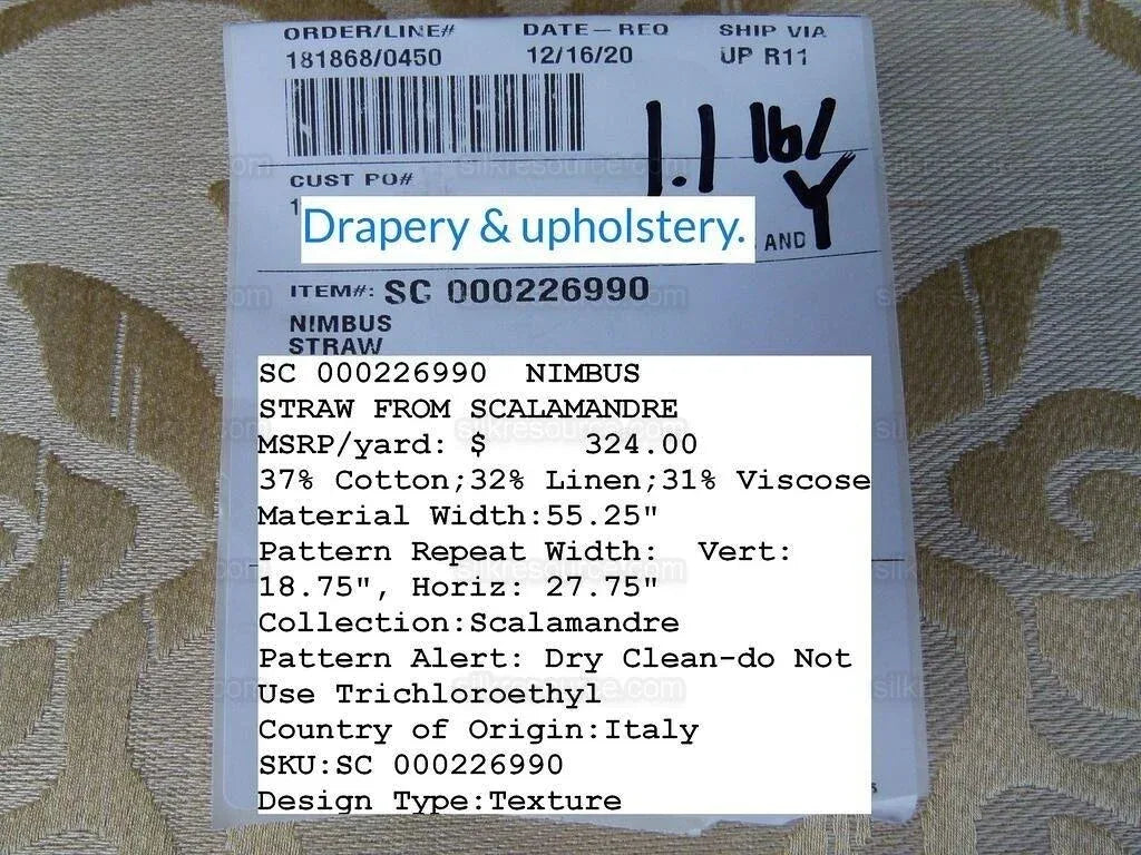 Scalamandre Nimbus Straw Gold Chinoiserie Medallion Damask Light Gold Cotton Linen MSRP USD324/y