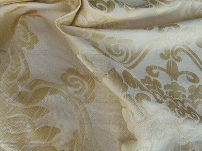 Scalamandre Nimbus Straw Gold Chinoiserie Medallion Damask Light Gold Cotton Linen MSRP USD324/y