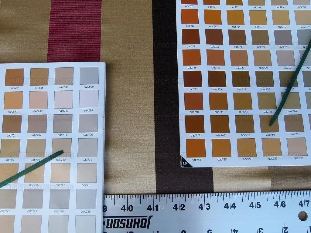 Scalamandre Gilles Stripe Chocolate Bronze Ruby Brown Red Gold Silk Linen Jacquard Heavy Stripe MSRP278/y