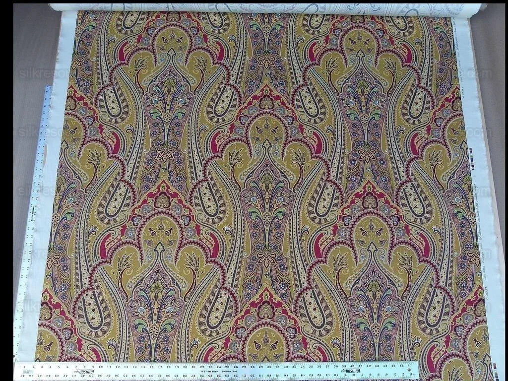 Scalamandre "o'marra Brown Gold Red Paisley Print MSRP USD 278/Yd
