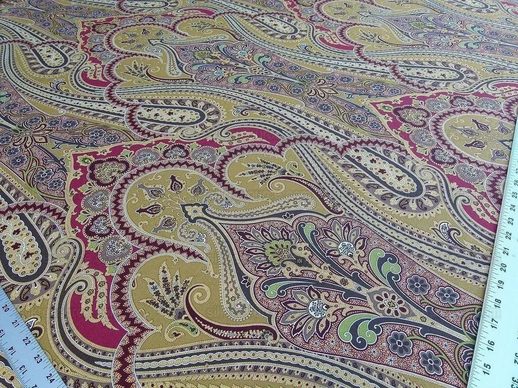 Scalamandre "o'marra Brown Gold Red Paisley Print MSRP USD 278/Yd