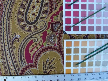 Scalamandre "o'marra Brown Gold Red Paisley Print MSRP USD 278/Yd