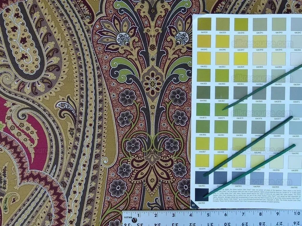 Scalamandre "o'marra Brown Gold Red Paisley Print MSRP USD 278/Yd