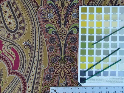 Scalamandre "o'marra Brown Gold Red Paisley Print MSRP USD 278/Yd