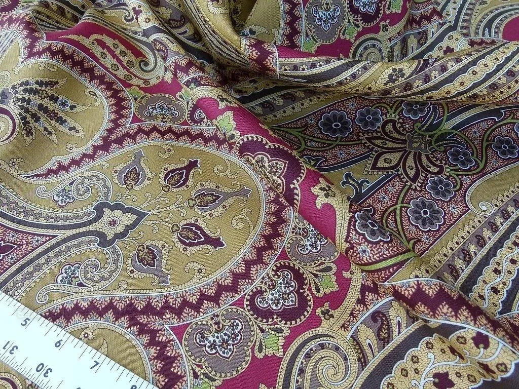 Scalamandre "o'marra Brown Gold Red Paisley Print MSRP USD 278/Yd
