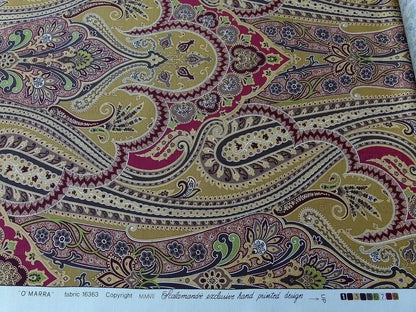 Scalamandre "o'marra Brown Gold Red Paisley Print MSRP USD 278/Yd