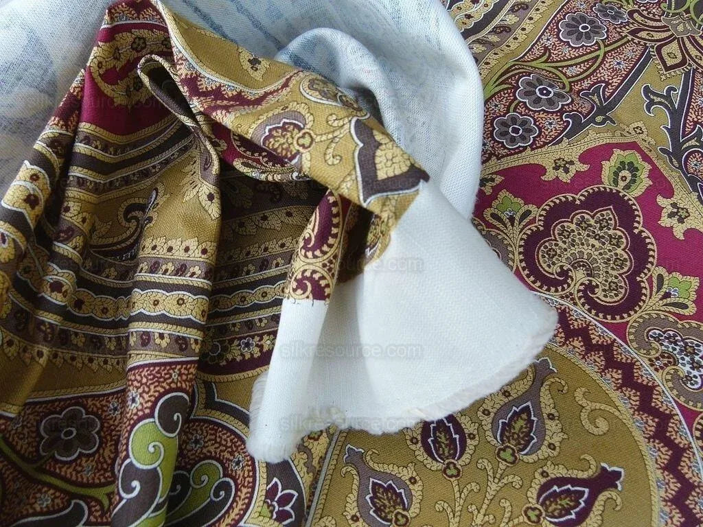 Scalamandre "o'marra Brown Gold Red Paisley Print MSRP USD 278/Yd