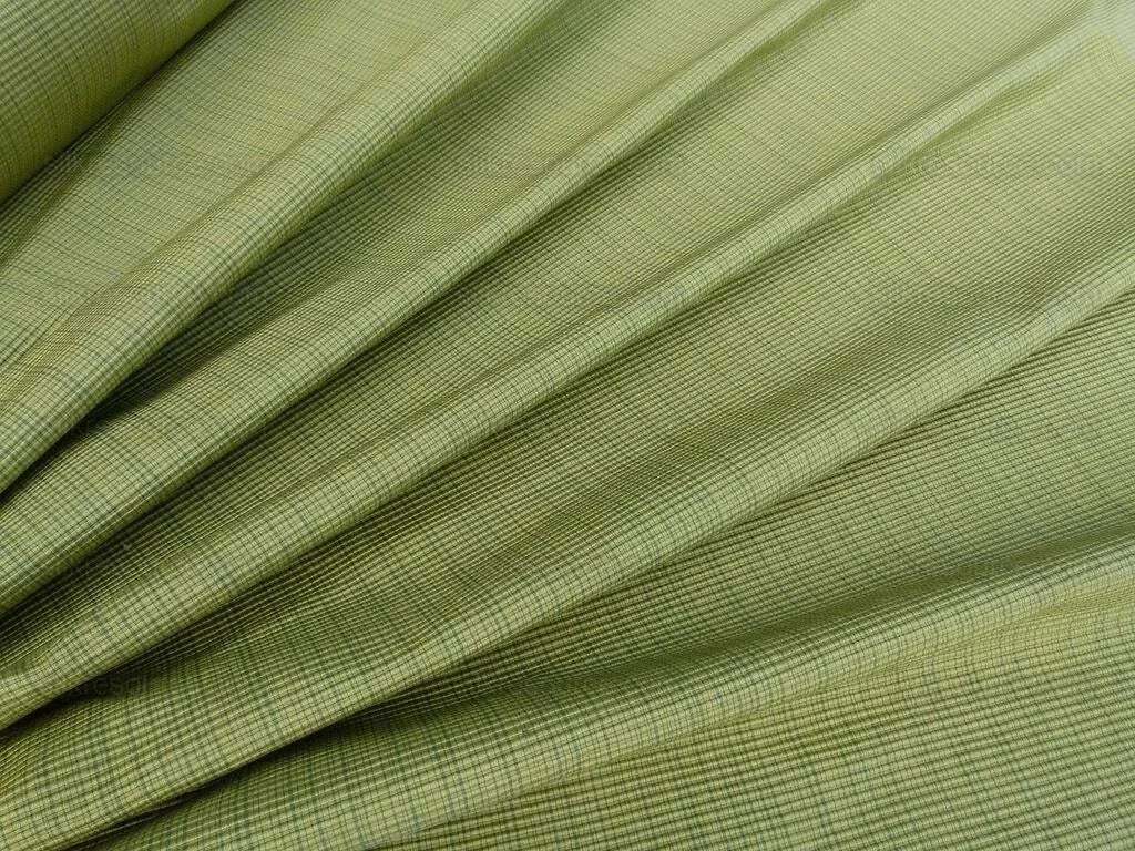 Scalamandre Oakley Cyan Striae On Green Cotton Heavy! MSRP USD 264/Y