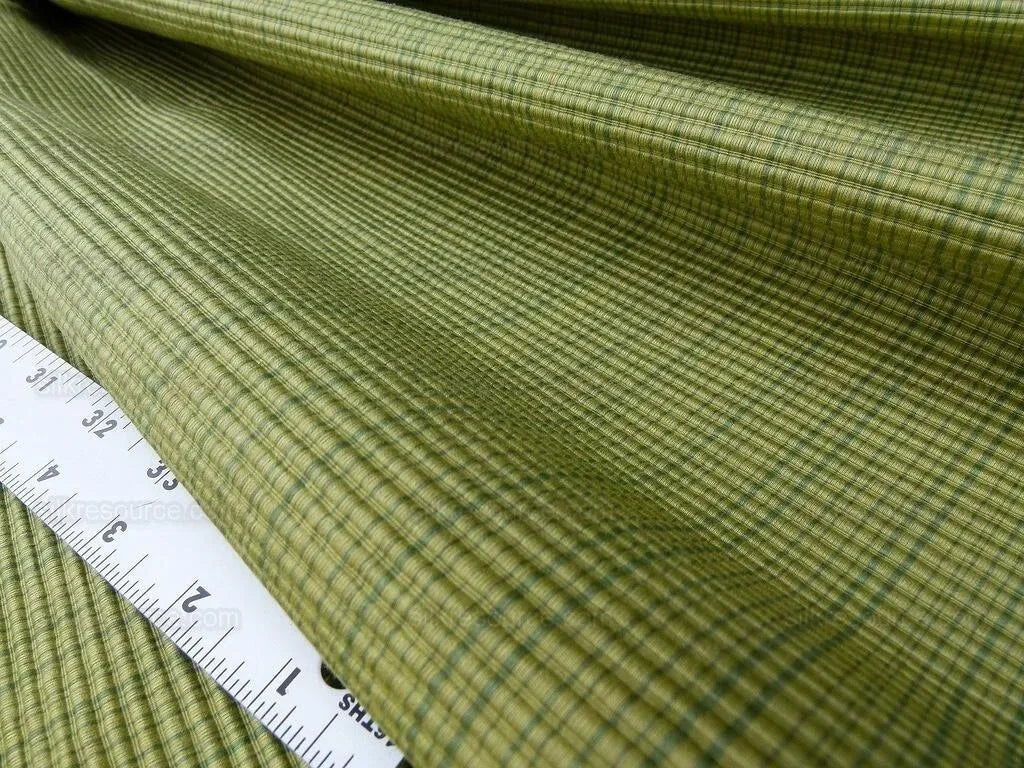 Scalamandre Oakley Cyan Striae On Green Cotton Heavy! MSRP USD 264/Y