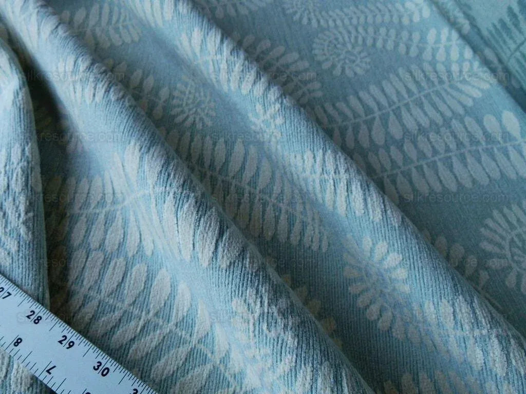 Scalamandre Botanique Fh Leaf Sky Blue Fern Foliage Cotton MSRP USD 188/Y