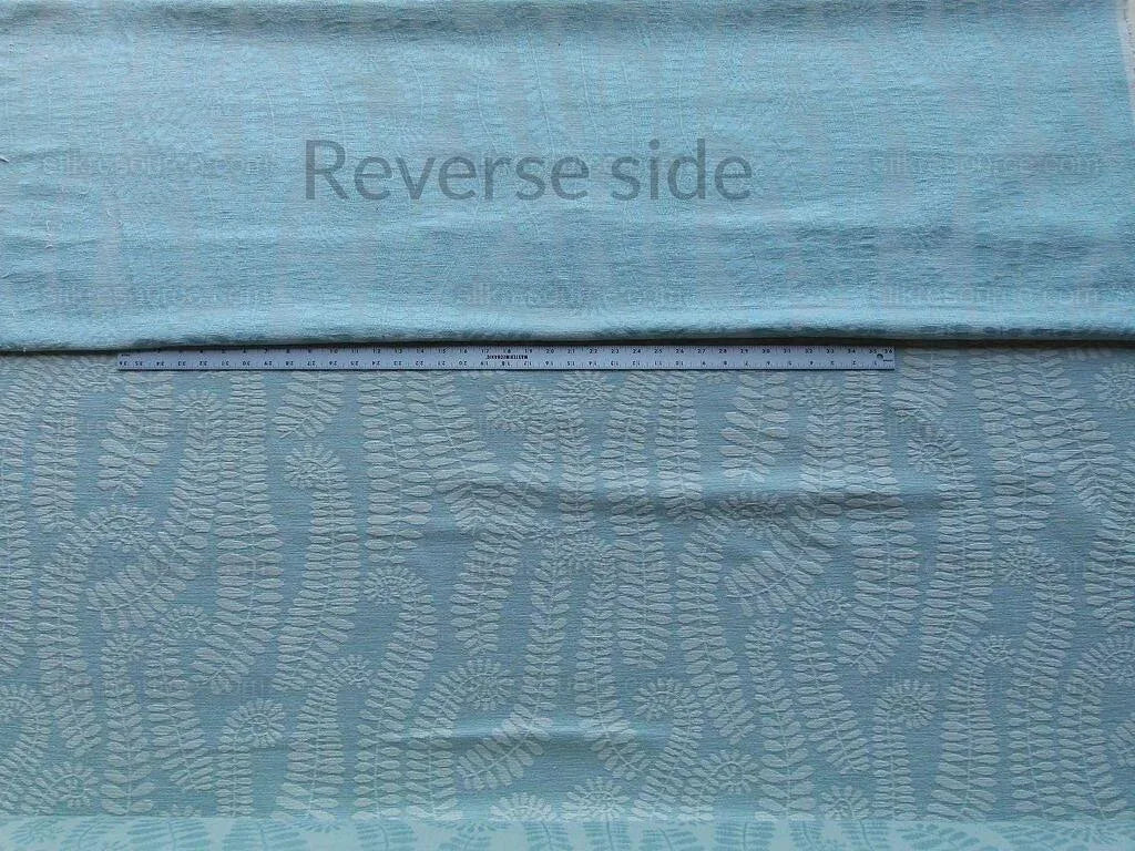 Scalamandre Botanique Fh Leaf Sky Blue Fern Foliage Cotton MSRP USD 188/Y