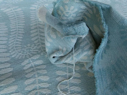 Scalamandre Botanique Fh Leaf Sky Blue Fern Foliage Cotton MSRP USD 188/Y