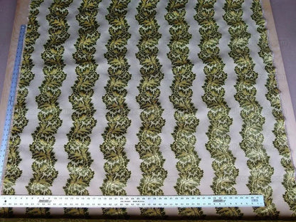Scalamandre Acanthus Stripe Gw Gold/chestnut Cut Velvet Heavy! M