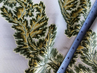 Scalamandre Acanthus Stripe Gw Gold/chestnut Cut Velvet Heavy! M