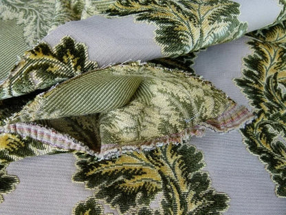 Scalamandre Acanthus Stripe Gw Gold/chestnut Cut Velvet Heavy! M