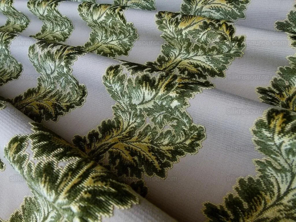 Scalamandre Acanthus Stripe Gw Gold/chestnut Cut Velvet Heavy! M