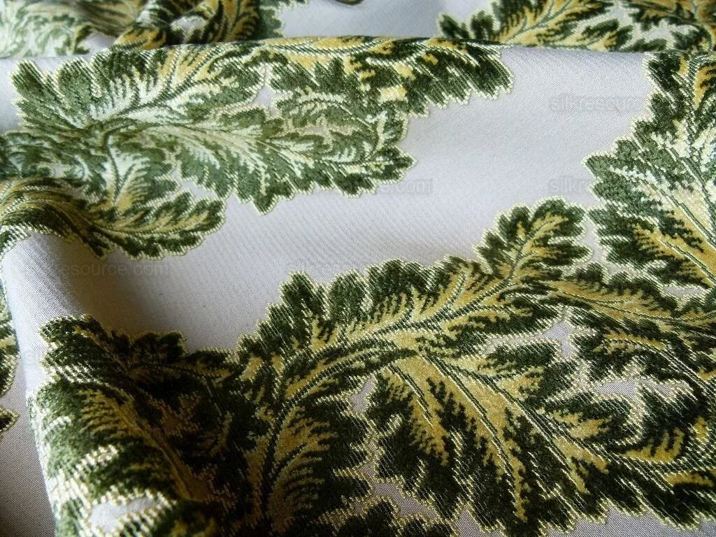 Scalamandre Acanthus Stripe Gw Gold/chestnut Cut Velvet Heavy! M